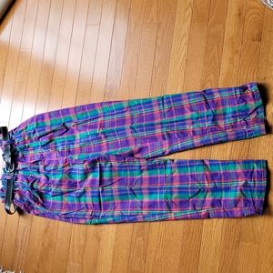 Palmetto's plaid pants with belt. Size L